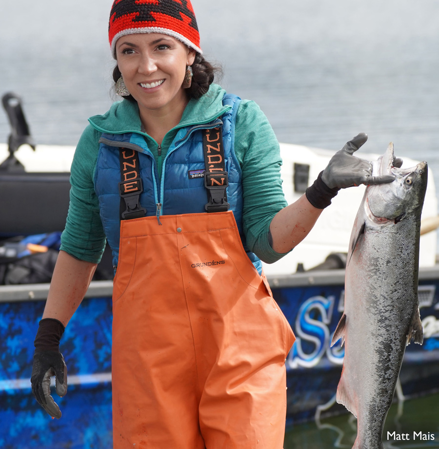 Amy Cordalis holding a fish